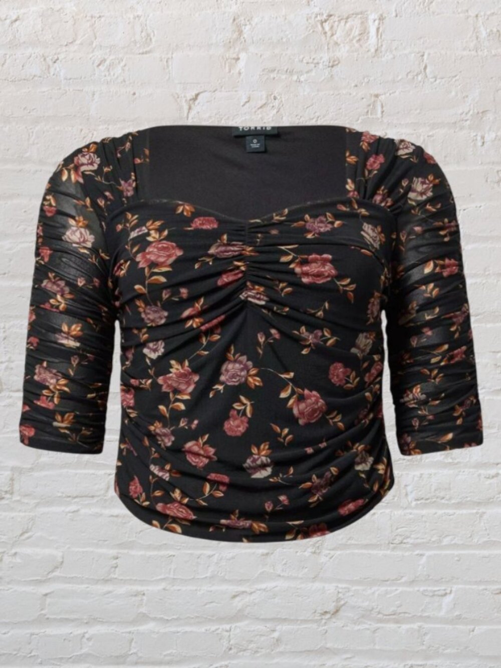 2X TORRID Mesh Sweetheart Shirred Top